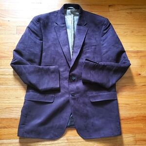 Chaps Ralph Lauren Chocolate Brown Faux Suede Blazer 2 Button Sport Coat Men 42R